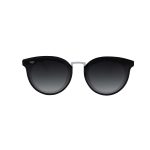 OVAL BLACK FRAME AND TEMPLES WITH BLACK LENSES
