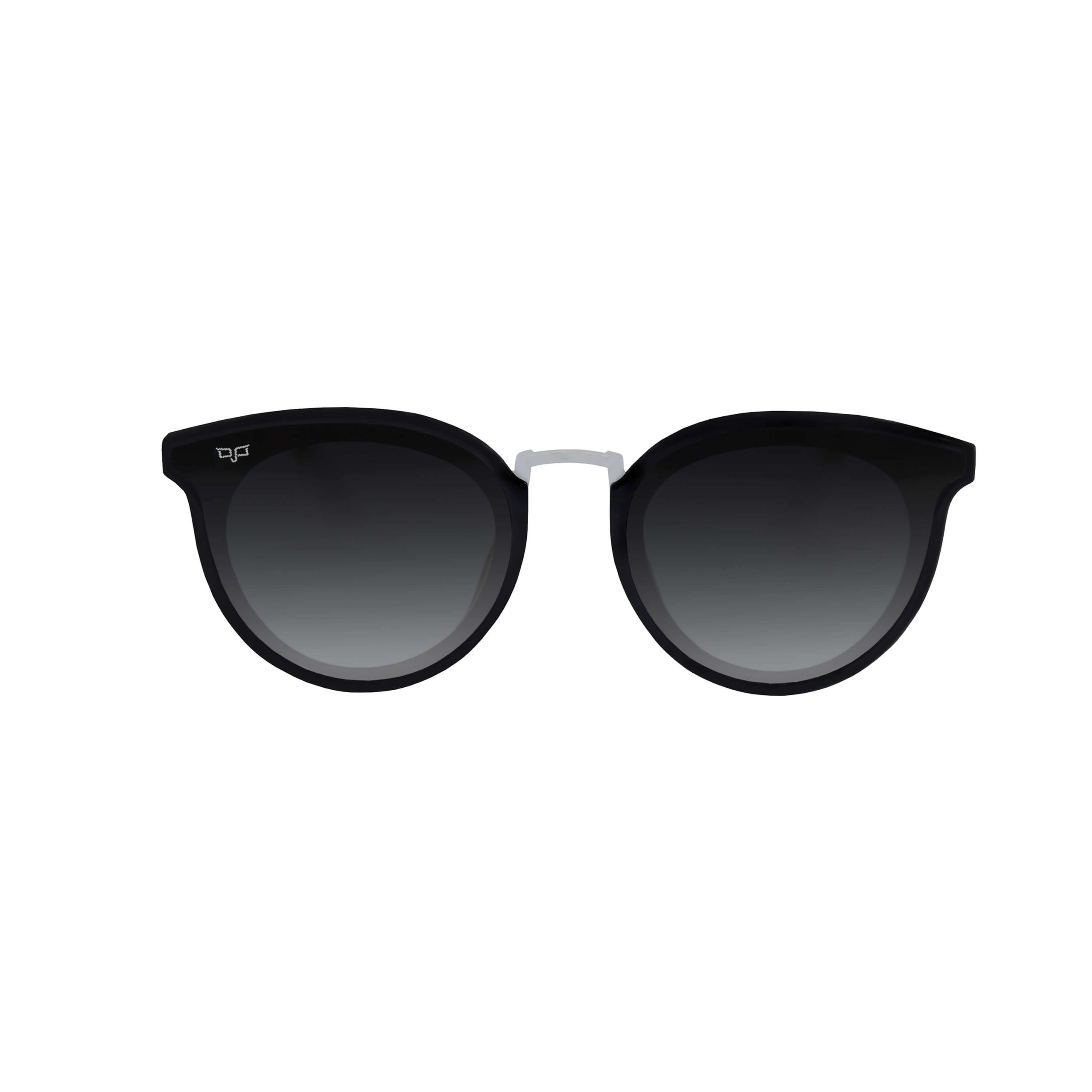 12OCL22195-A.jpg OVAL BLACK FRAME AND TEMPLES WITH BLACK LENSES - Image 1