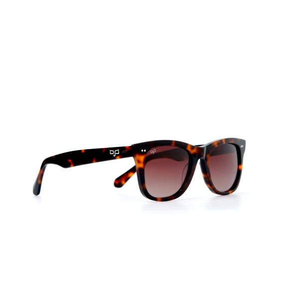 SQUARE SHELL BROWN FRAME AND TEMPLES WITH BROWN POLARISED LENSES HANDMADE - Image 2
