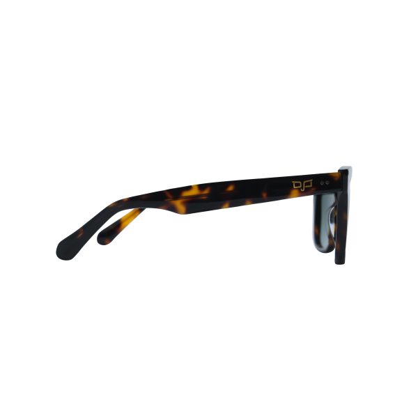 SQUARE SHELL BROWN FRAME AND TEMPLES WITH GREEN POLARISED LENSES HANDMADE - Image 3
