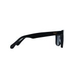 SQUARE BLACK FRAME AND TEMPLES WITH BLACK POLARISED LENSES HANDMADE - Image 3