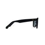 SQUARE BLACK FRAME AND TEMPLES WITH GREEN POLARISED LENSES HANDMADE - Image 3