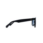SQUARE BLACK FRAME AND TEMPLES WITH BLUE POLARISED LENSES HANDMADE - Image 3