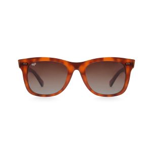 SQUARE SHELL BROWN FRAME AND TEMPLES WITH BROWN POLARISED LENSES HANDMADE