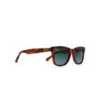 SQUARE SHELL BROWN FRAME AND TEMPLES GREEN POLARISED LENSES HANDMADE - Image 2
