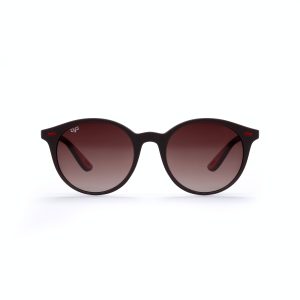 ROUND BROWN FRAME AND TEMPLES WITH POLARISED LENSES