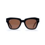 SQUARE BLACK FRAME AND SHELL BROWN TEMPLES WITH BROWN LENSES HANDMADE