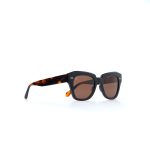 SQUARE BLACK FRAME AND SHELL BROWN TEMPLES WITH BROWN LENSES HANDMADE - Image 2