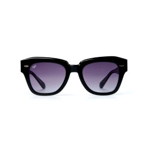 SQUARE BLACK FRAME AND TEMPLES WITH BLACK LENSES HANDMADE