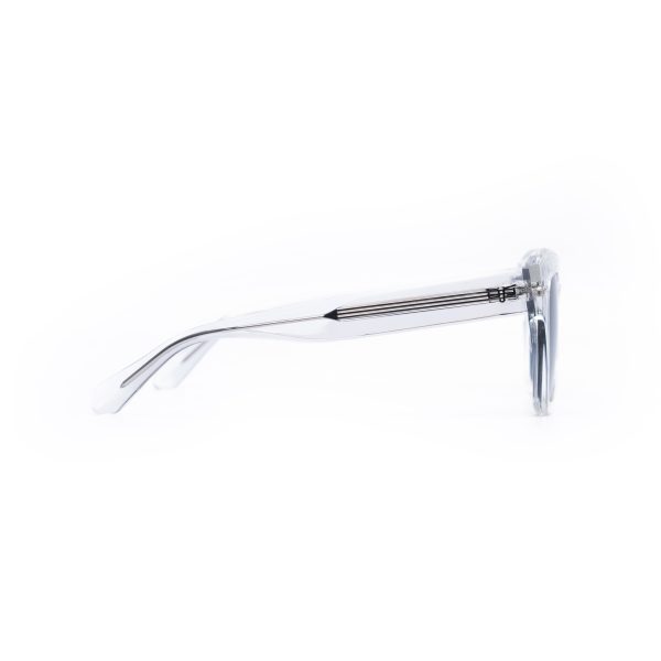 SQUARE CLEAR FRAME AND TEMPLES WITH BLUE LENSES HANDMADE - Image 3