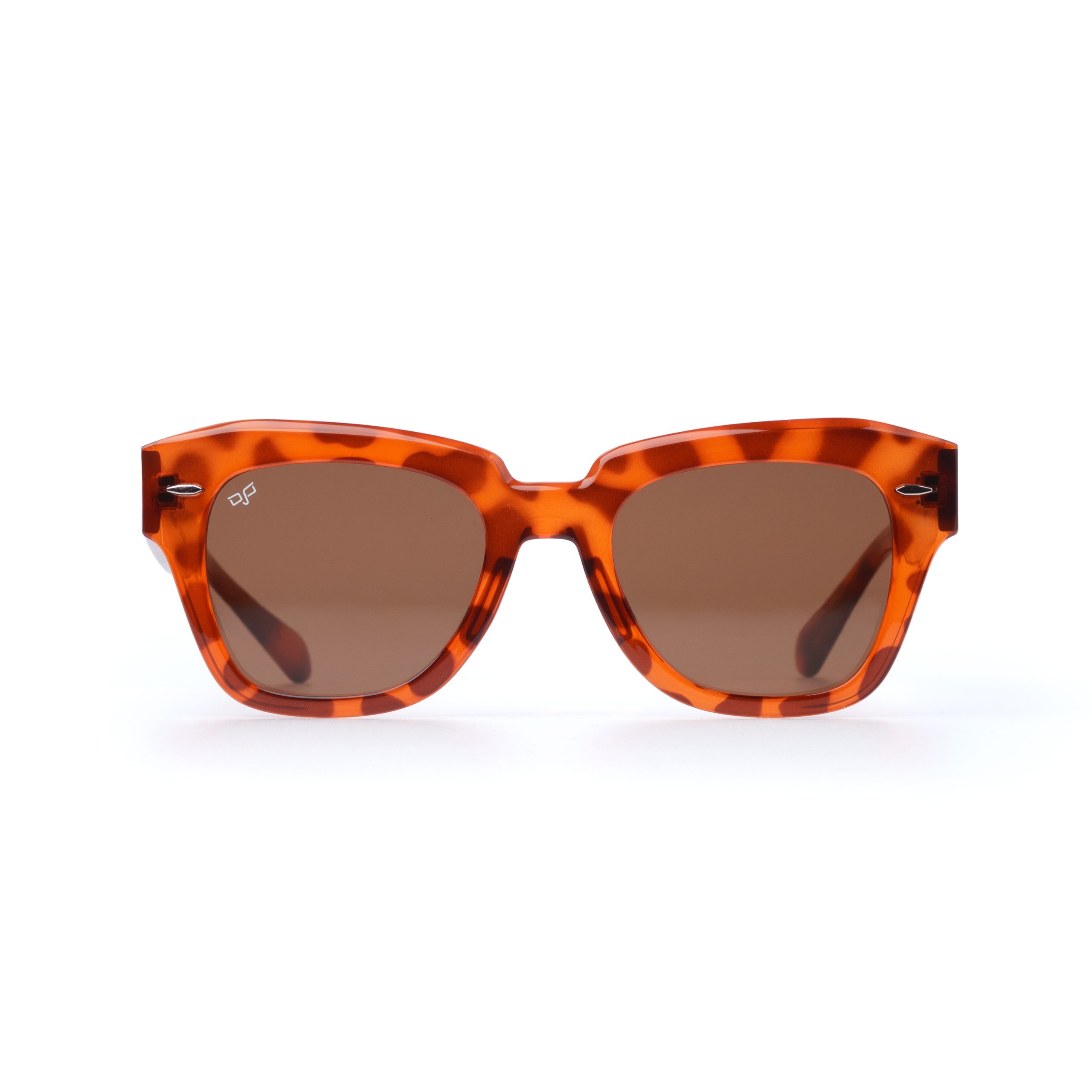 12OTR32390-A.jpg SQUARE HAVANA FRAME AND TEMPLES WITH BROWN LENSES HANDMADE - Image 1