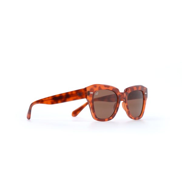 SQUARE HAVANA FRAME AND TEMPLES WITH BROWN LENSES HANDMADE - Image 2