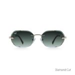 OVAL OYE MATTE GOLD DIAMOND CUT GREEN LENSES HANDMADE