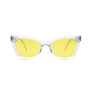 CAT EYE AMKA CLEAR BLUE  YELLOW HANDMADE