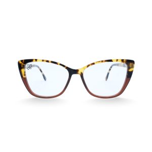 CAT EYE LAMINATED ACETATE HANDMADE SHELL LIGHT BROWN