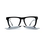 SQUARE OOG SHINE BLACK HANDMADE WITH POLARISED CLIP ON - Image 5