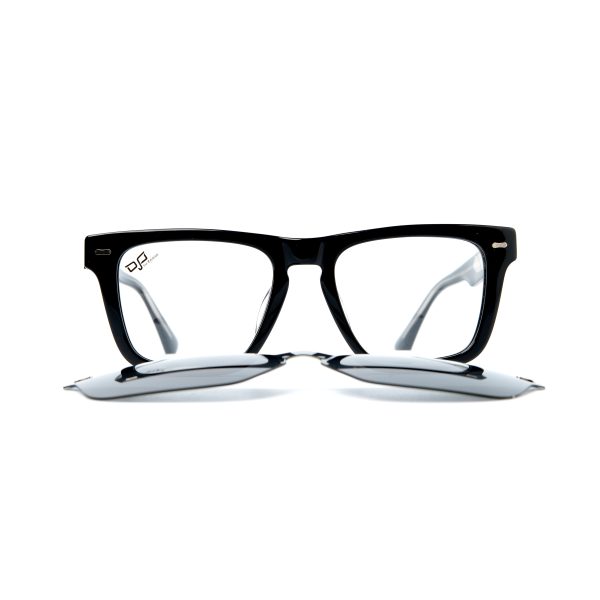 SQUARE OOG SHINE BLACK HANDMADE WITH POLARISED CLIP ON - Image 5