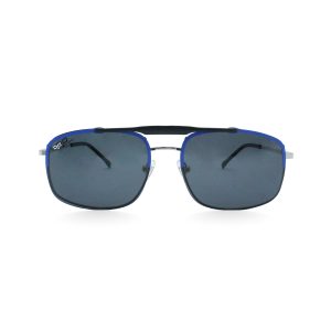 SQUARE OEIL POLARISED CLIP ON SILVER BLUE
