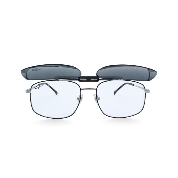 SQUARE OEIL POLARISED CLIP ON SILVER BLUE - Image 3