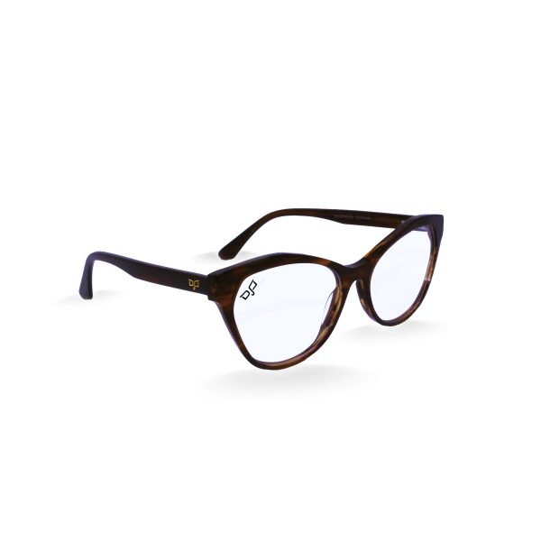 CAT EYE LAMINATED ACETATE HANDMADE SHELL BROWN - Image 2