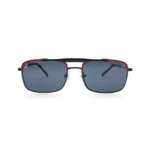 SQUARE OEIL POLARISED CLIP ON BLACK RED