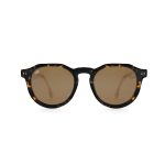 ROUND AMKA SHELL BROWN CLEAR GOLD HANDMADE