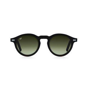 OVAL AMKA SHINE BLACK HANDMADE POLARISED GREEN