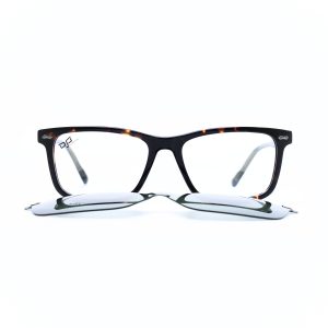 SQUARE OOG SHELL BROWN HANDMADE WITH POLARISED CLIP ON