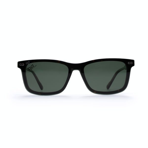 SQUARE OOG SHELL BROWN HANDMADE WITH POLARISED CLIP ON - Image 4