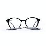 ROUND OOG SHINE BLACK HANDMADE WITH POLARISED CLIP ON