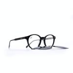 ROUND OOG SHINE BLACK HANDMADE WITH POLARISED CLIP ON - Image 2