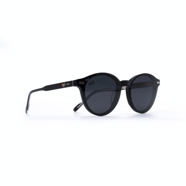ROUND OOG SHINE BLACK HANDMADE WITH POLARISED CLIP ON - Image 5