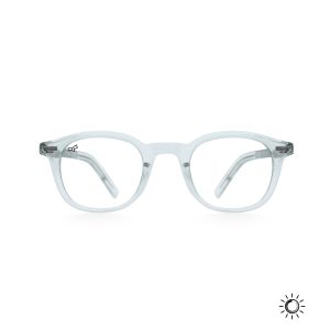 SQUARE PHOTOCHROMIC CLEAR TO GREY FRAME AND CLEAR TO GREY LENSES