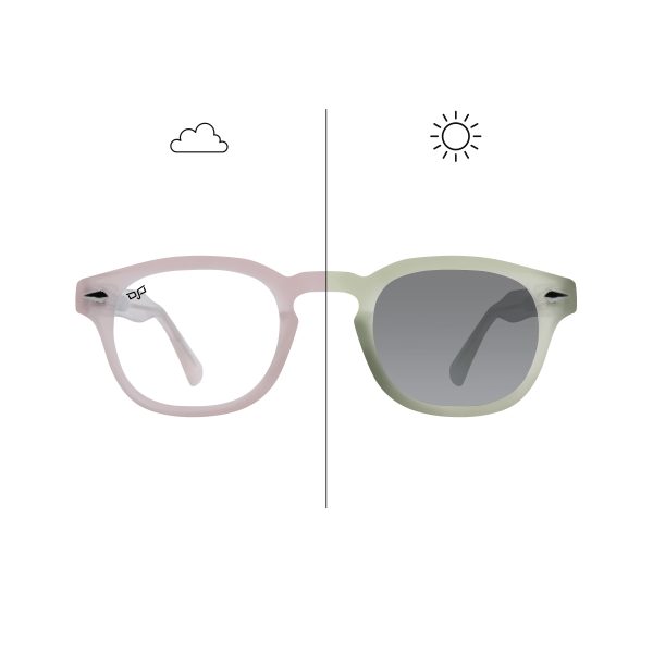 SQUARE PHOTOCHROMIC PINK TO GREEN FRAME AND CLEAR TO GREY LENSES - Image 4