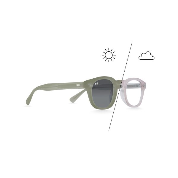 SQUARE PHOTOCHROMIC PINK TO GREEN FRAME AND CLEAR TO GREY LENSES - Image 5
