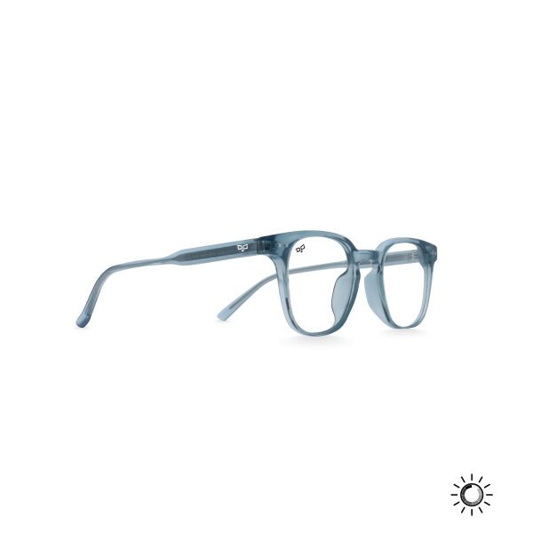 SQUARE PHOTOCHROMIC BLUE CLEAR TO BLUE FRAME AND CLEAR TO GREY LENSES - Image 2