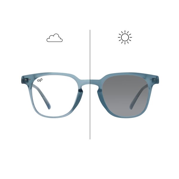 SQUARE PHOTOCHROMIC BLUE CLEAR TO BLUE FRAME AND CLEAR TO GREY LENSES - Image 4