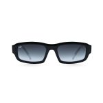 SQUARE BLACK FRAME WITH CLEAR TEMPLES AND BALCK LENSES