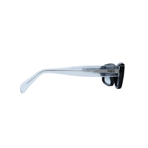 SQUARE BLACK FRAME WITH CLEAR TEMPLES AND BALCK LENSES - Image 3