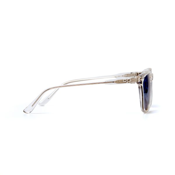 SQUARE CLEAR FRAME AND TEMPLES WITH BLUE POLARISED LENSES - Image 3