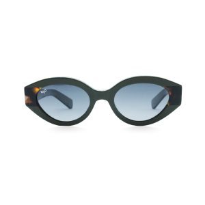 CAT EYE OJE GREEN SHELL POLARISED HANDMADE