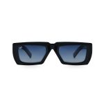 SQUARE HANDMADE BLACK FRAME WITH BLUE LENSES