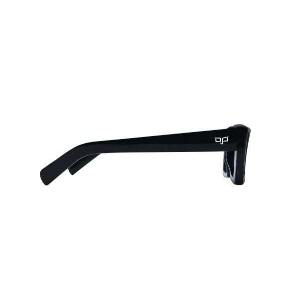 SQUARE HANDMADE BLACK FRAME WITH BLUE LENSES - Image 3