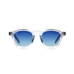SQUARE CEIL TRANSPARENT GREY POLARISED BLUE  HANDMADE