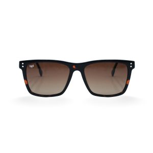 SQUARE ONCE HANDMADE BLACK SHELL POLARISED CLIP ON