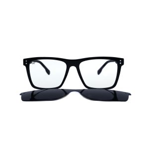 SQUARE ONCE HANDMADE BLACK POLARISED CLIP ON