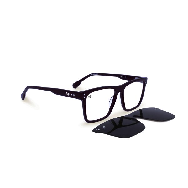 SQUARE ONCE HANDMADE BLACK POLARISED CLIP ON - Image 2