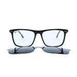 SQUARE OOG HANDMADE BLACK POLARISED CLIP ON