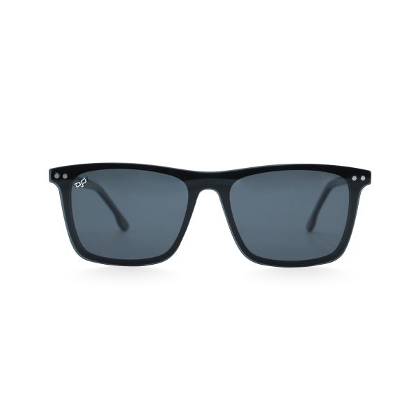 SQUARE OOG HANDMADE BLACK POLARISED CLIP ON - Image 4