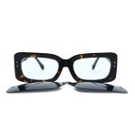SQUARE OOG HANDMADE SHELL BROWN POLARISED CLIP ON